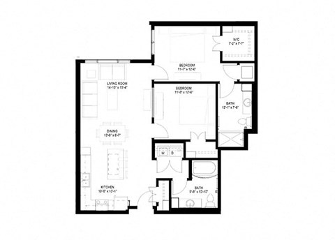 2 Bedroom Floor Plan at The Legends of Spring Lake Park 55+ Living, Spring Lake Park, MN